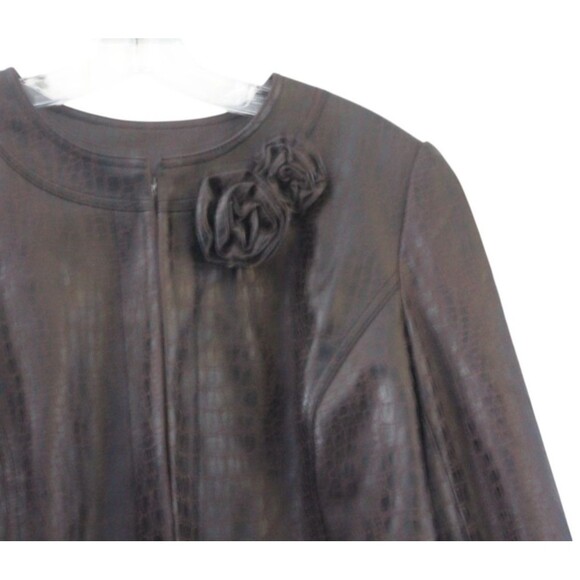 Women's Anthracite Faux Croc Jacket Sz. 14 - Picture 3 of 9